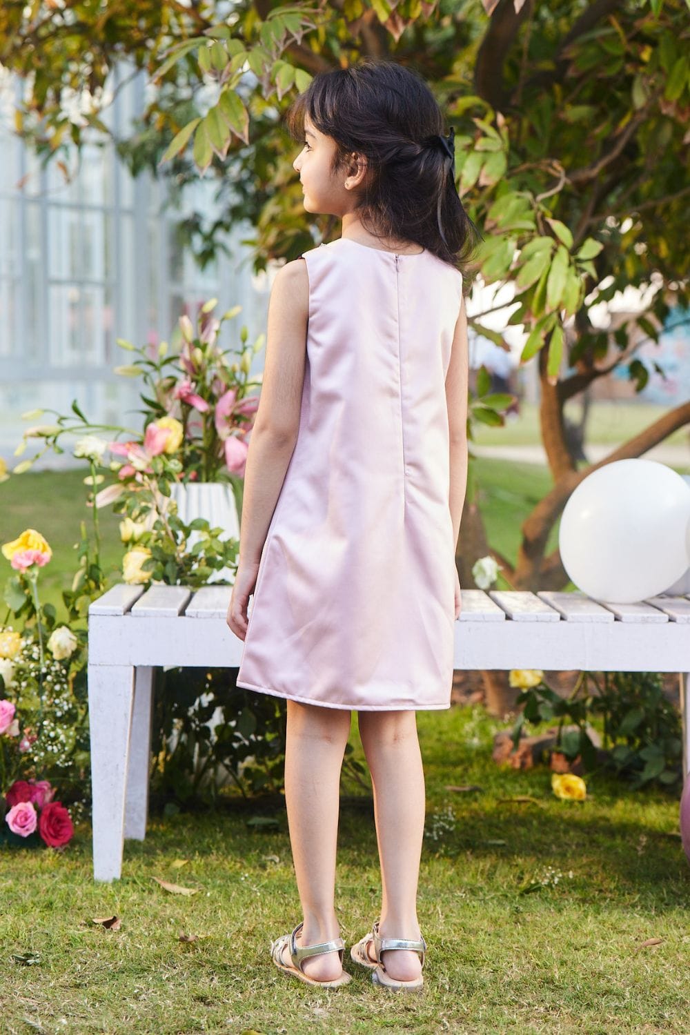 Miss Sparkles Summer Dress – Pink Designer Dress for Girls | PNK – Isha Arora India
