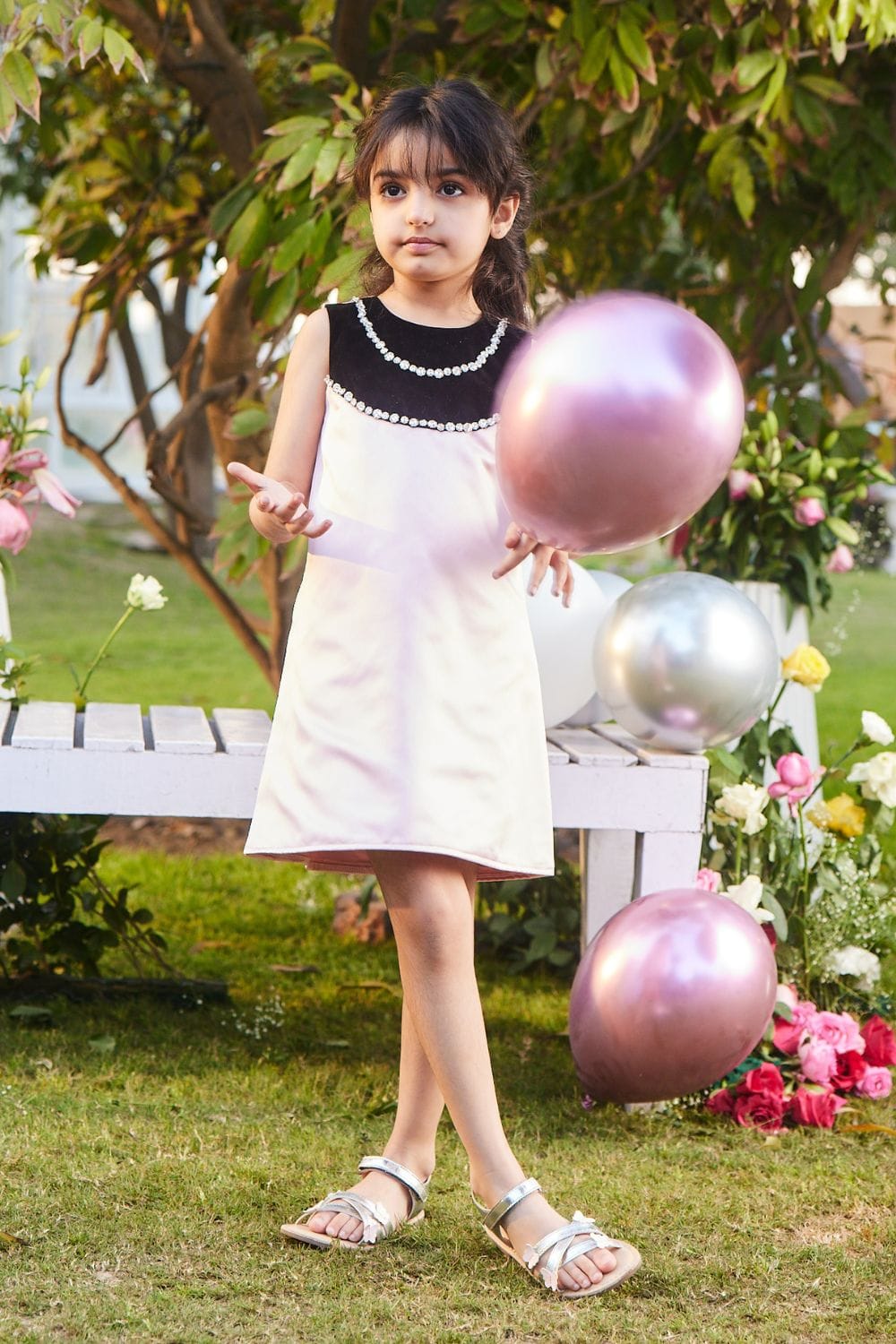 Miss Sparkles Summer Dress – Pink Designer Dress for Girls | PNK – Isha Arora India
