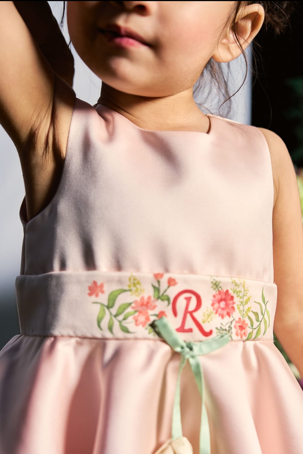 My Name Alphabet on Belt Dress – Blue Designer Dress for Girls | PNK – Isha Arora India