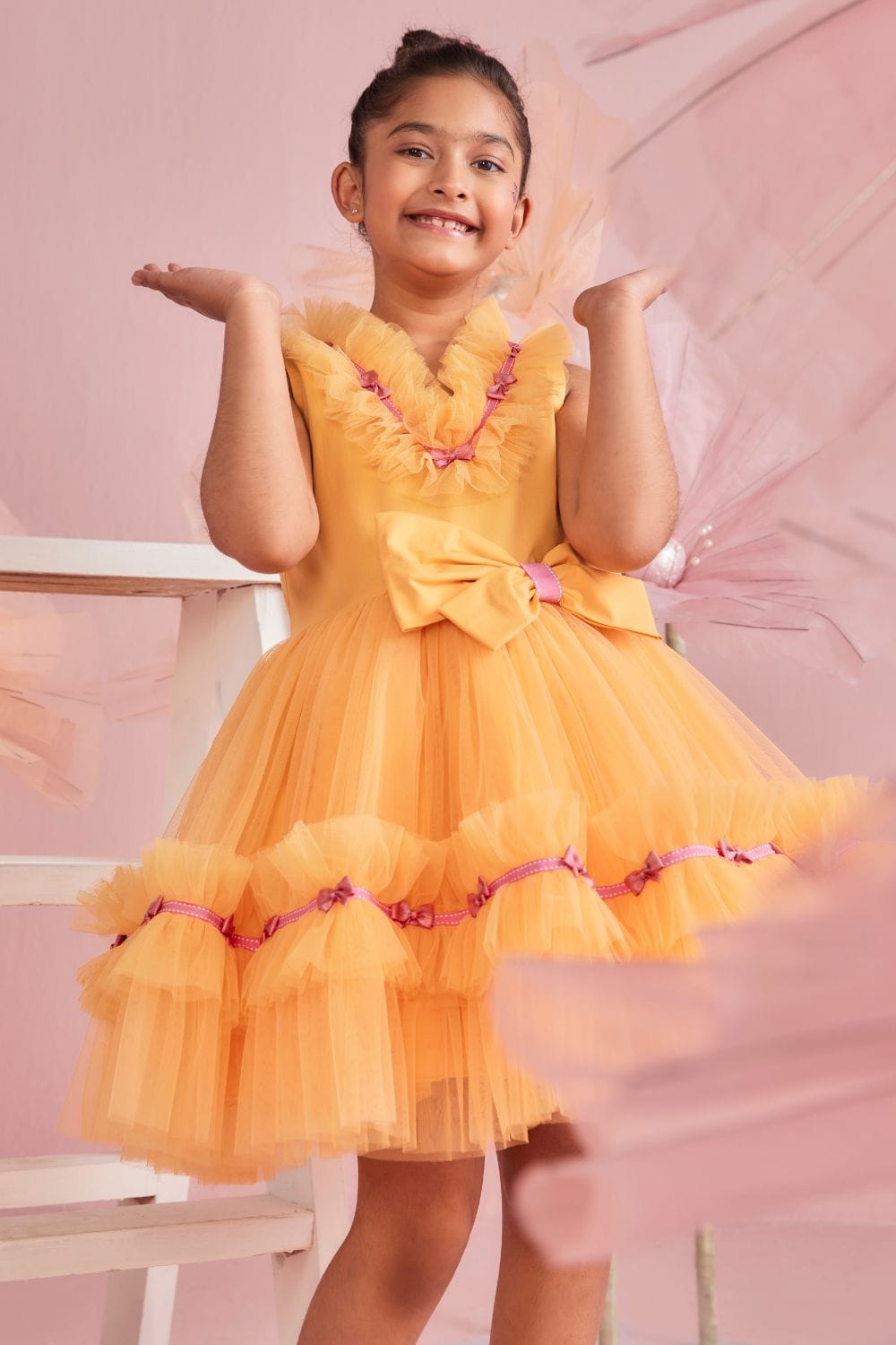 Orange Popsicle Dress – Orange Designer Dress for Girls | PNK – Isha Arora India
