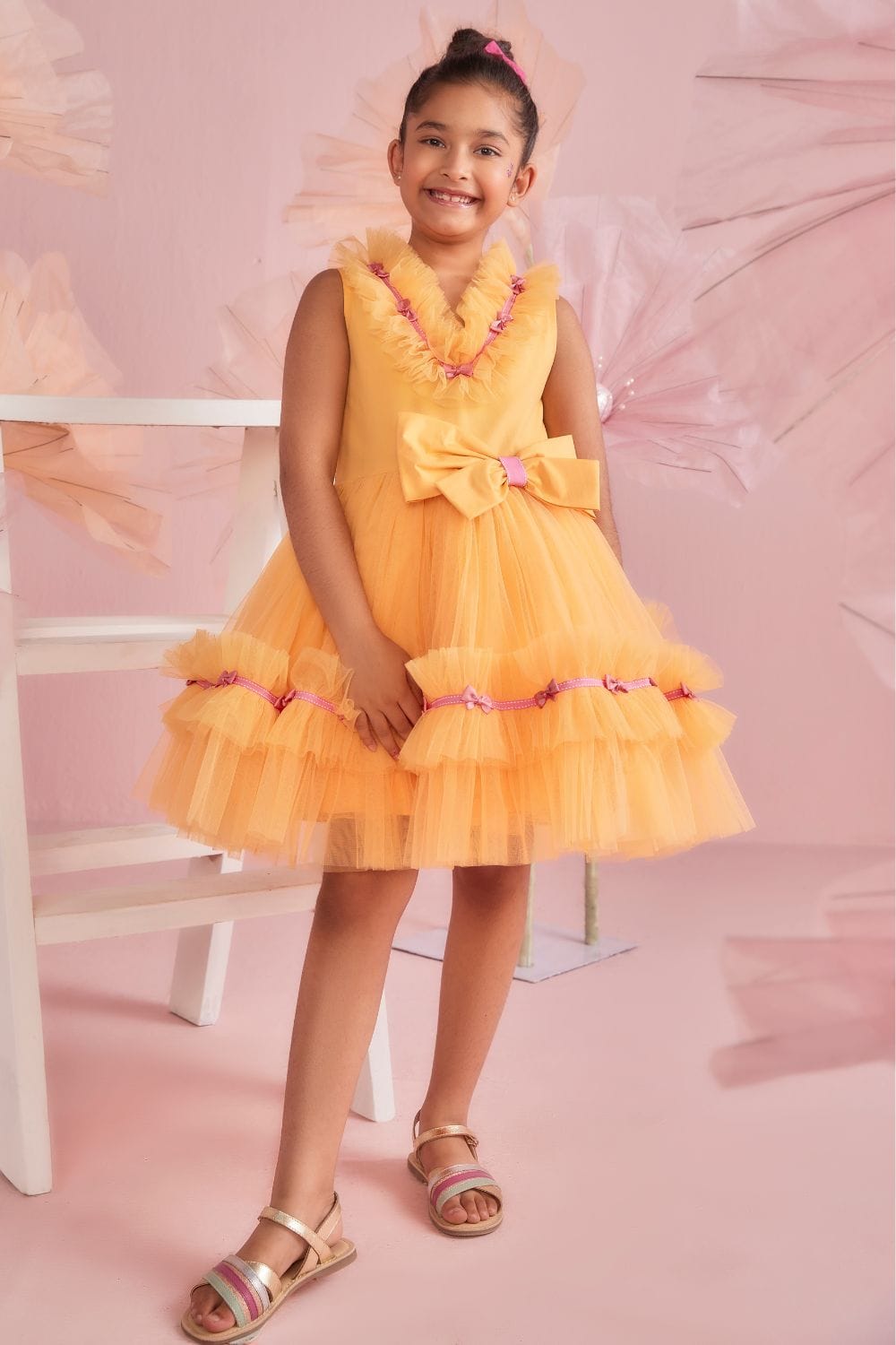Orange Popsicle Dress – Orange Designer Dress for Girls | PNK – Isha Arora India