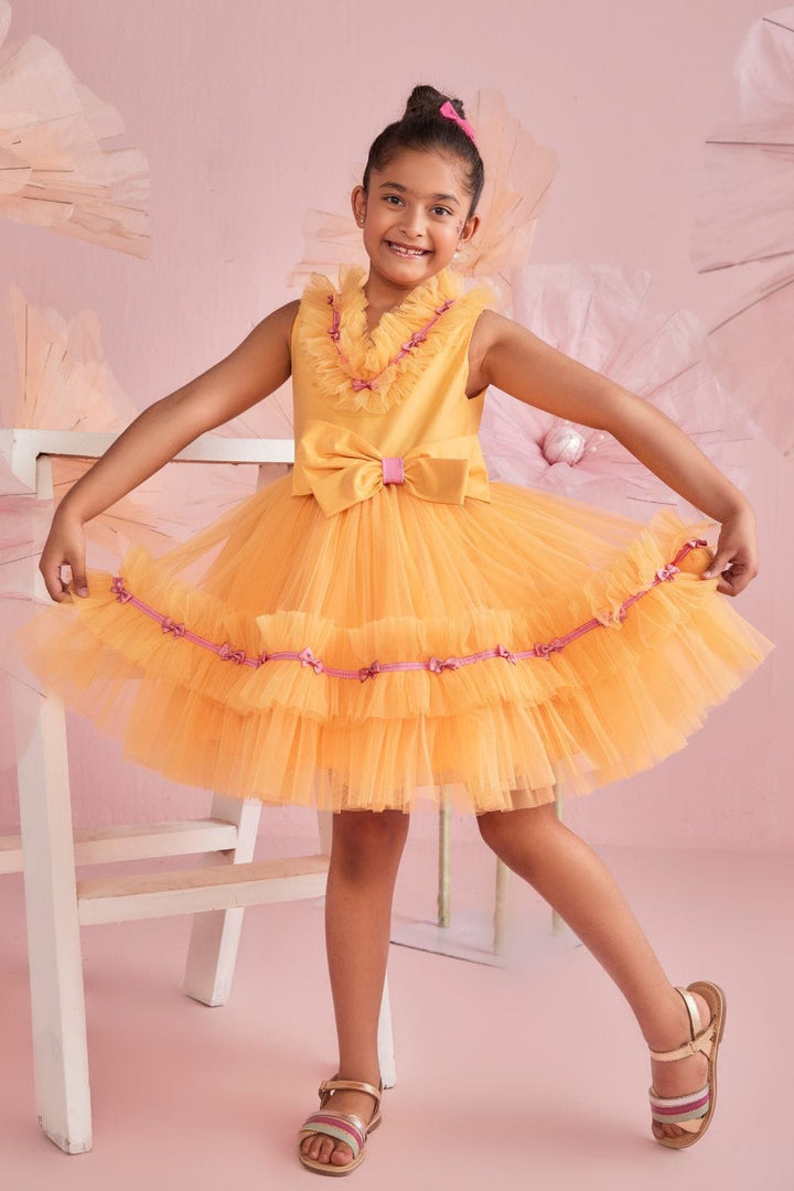 Orange Popsicle Dress – Orange Designer Dress for Girls | PNK – Isha Arora India