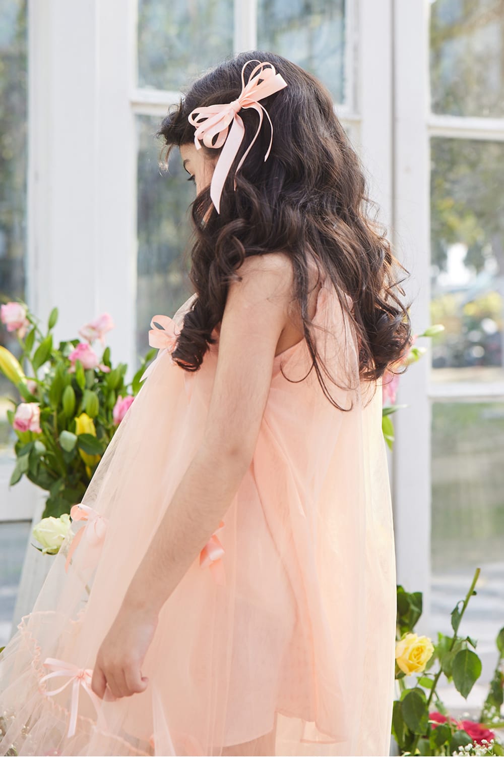 Peach Dew Drops Dress – Peach Designer Dress for Girls | PNK – Isha Arora India