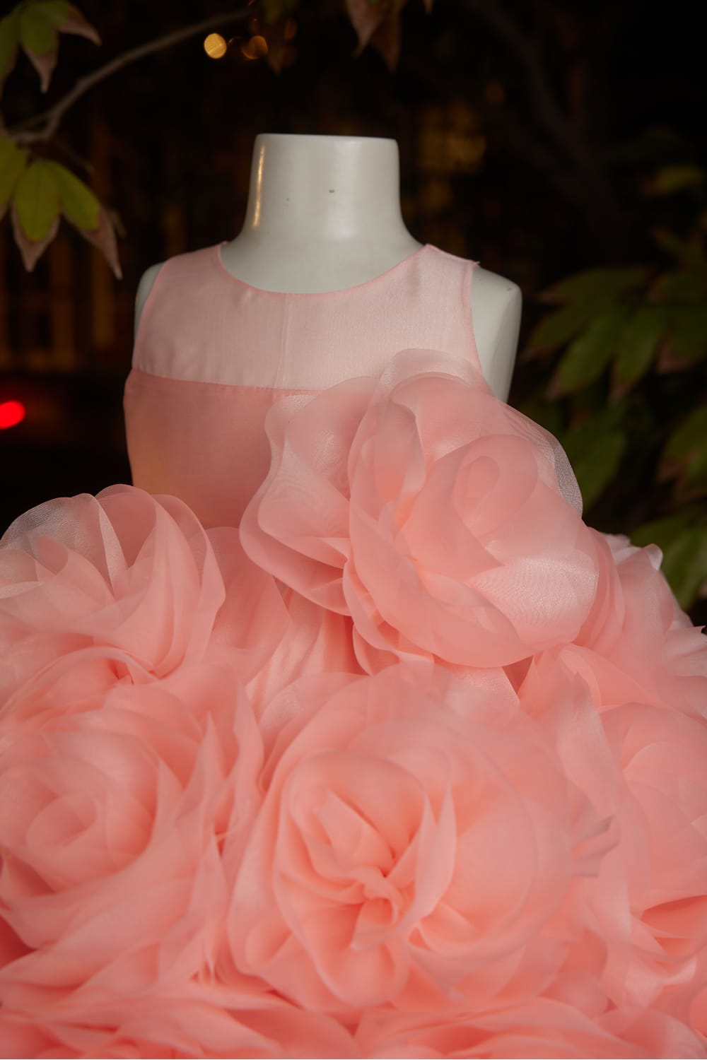 Peach Flower Bloom Dress – Peach Designer Dress for Girls | PNK – Isha Arora India