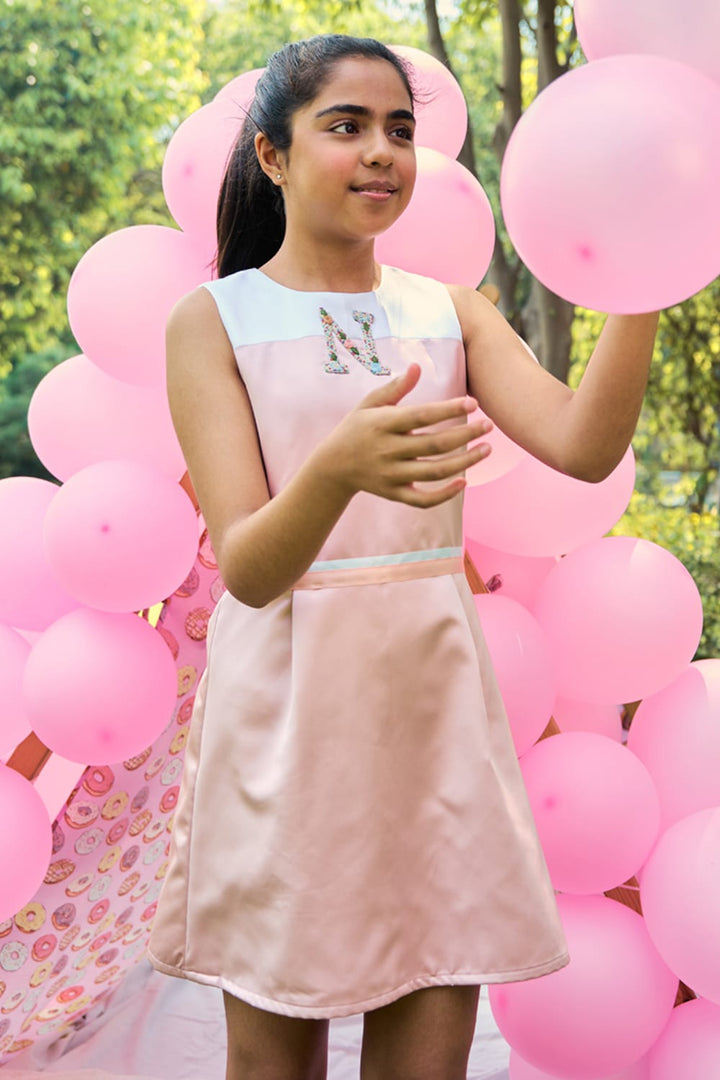 Personalise Me - Alphabet Dress – Pink Designer Dress for Girls | PNK – Isha Arora India