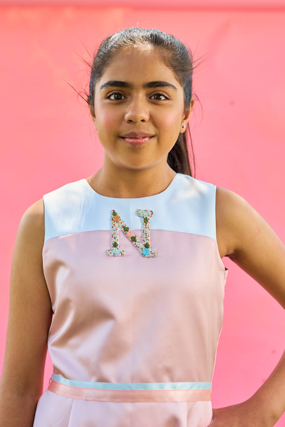 Personalise Me - Alphabet Dress – Pink Designer Dress for Girls | PNK – Isha Arora India
