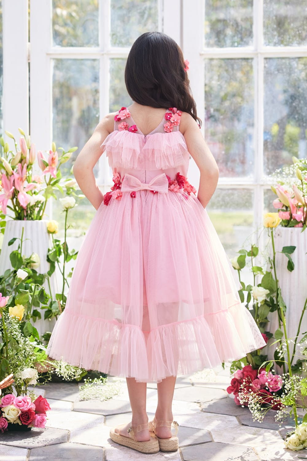 Pink Cloud High Low Dress – Pink Designer Dress for Girls | PNK – Isha Arora India