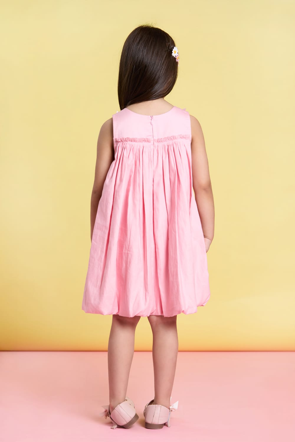 Pink Daisy Blossoms Balloon Dress – Pink Designer Dress for Girls | PNK – Isha Arora India