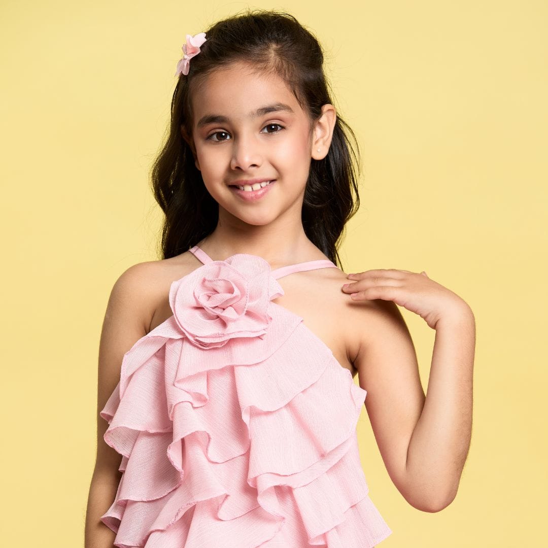 Pink Ice Cream Swirls Dress – Pink Designer Dress for Girls | PNK – Isha Arora India
