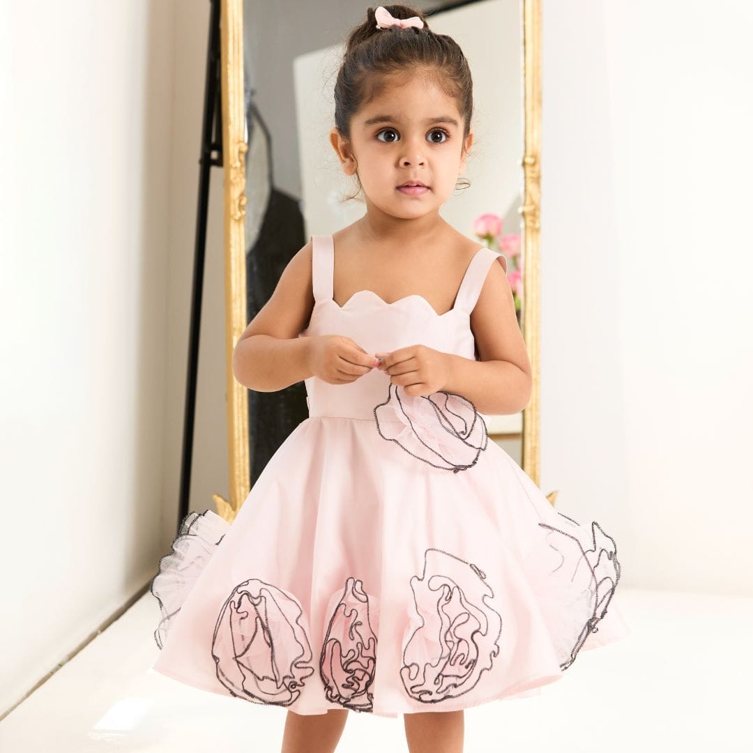 Pink Whispers Birthday Dress – Pink Designer Dress for Girls | PNK – Isha Arora India