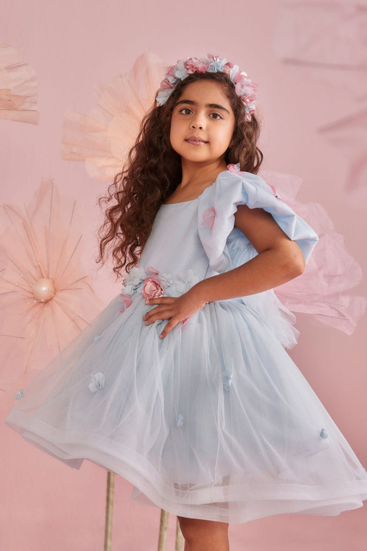 Powder Blue Princess' Dress – Yellow Designer Dress for Girls | PNK – Isha Arora India