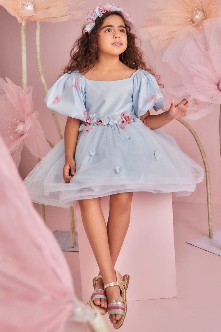 Powder Blue Princess' Dress – Yellow Designer Dress for Girls | PNK – Isha Arora India