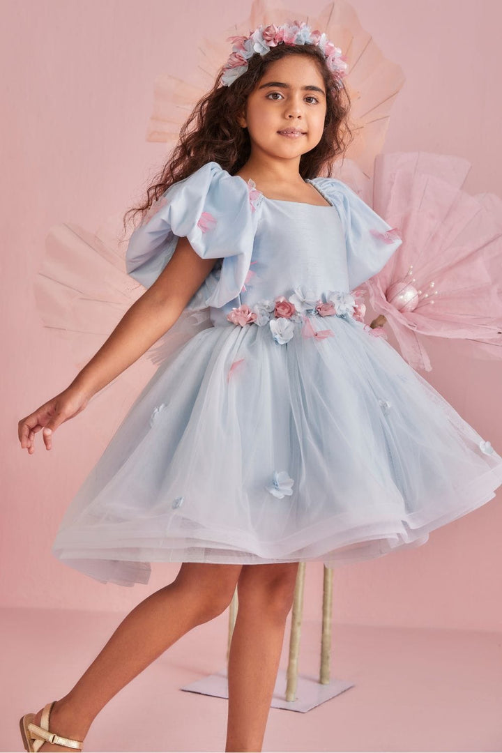 Powder Blue Princess' Dress – Yellow Designer Dress for Girls | PNK – Isha Arora India