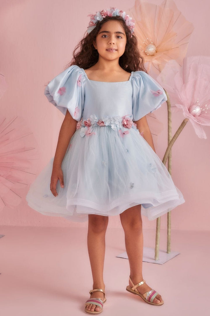 Powder Blue Princess' Dress – Yellow Designer Dress for Girls | PNK – Isha Arora India