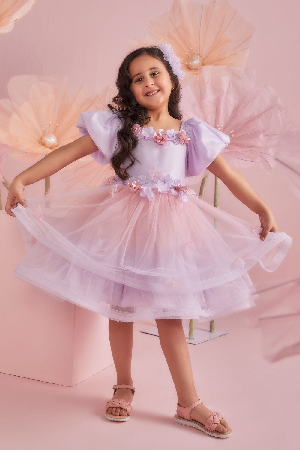 Pretty in Pastel Dress – Pink Designer Dress for Girls | PNK – Isha Arora India