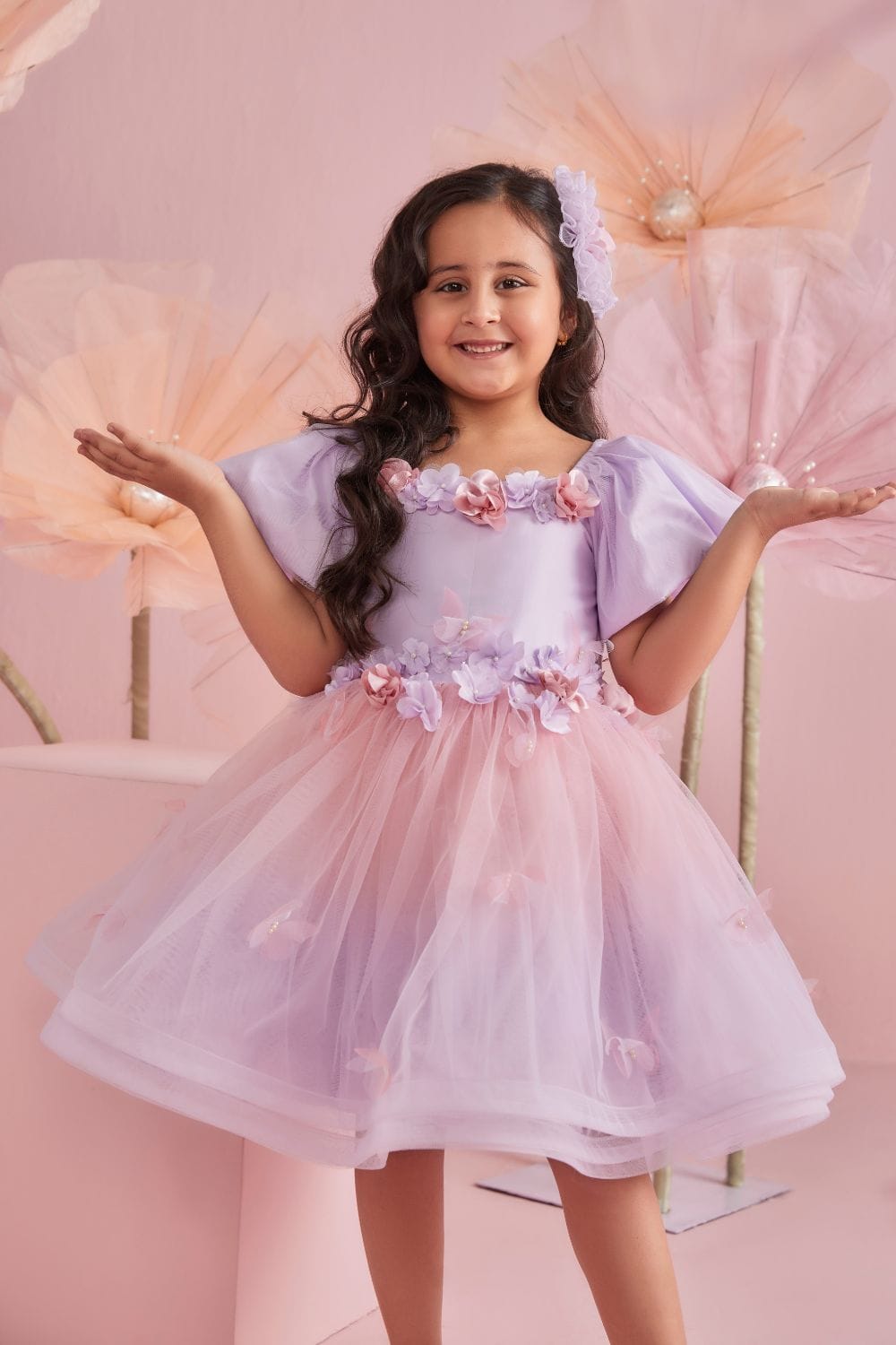 Pretty in Pastel Dress – Pink Designer Dress for Girls | PNK – Isha Arora India