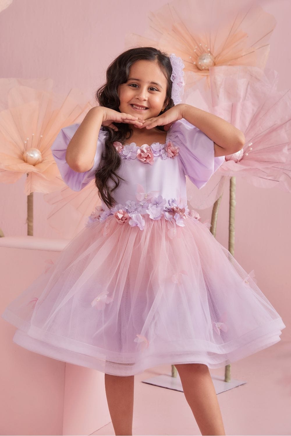 Pretty in Pastel Dress – Pink Designer Dress for Girls | PNK – Isha Arora India