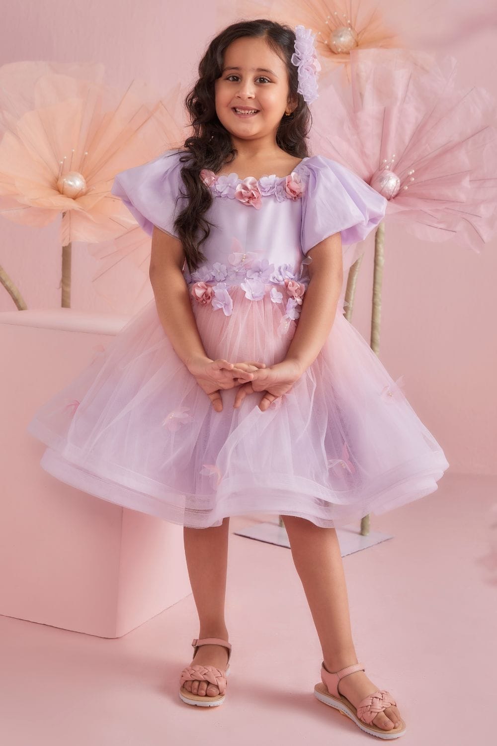 Pretty in Pastel Dress – Pink Designer Dress for Girls | PNK – Isha Arora India