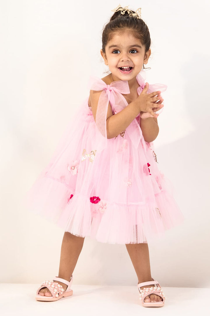 Pretty in Pink Birthday Dress – Pink Designer Dress for Girls | PNK – Isha Arora India