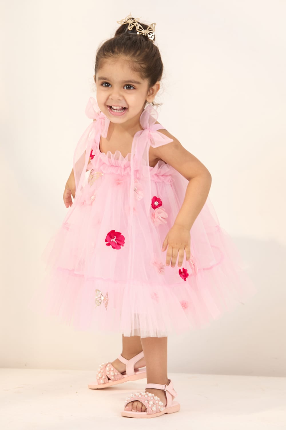 Pretty in Pink Birthday Dress – Pink Designer Dress for Girls | PNK – Isha Arora India