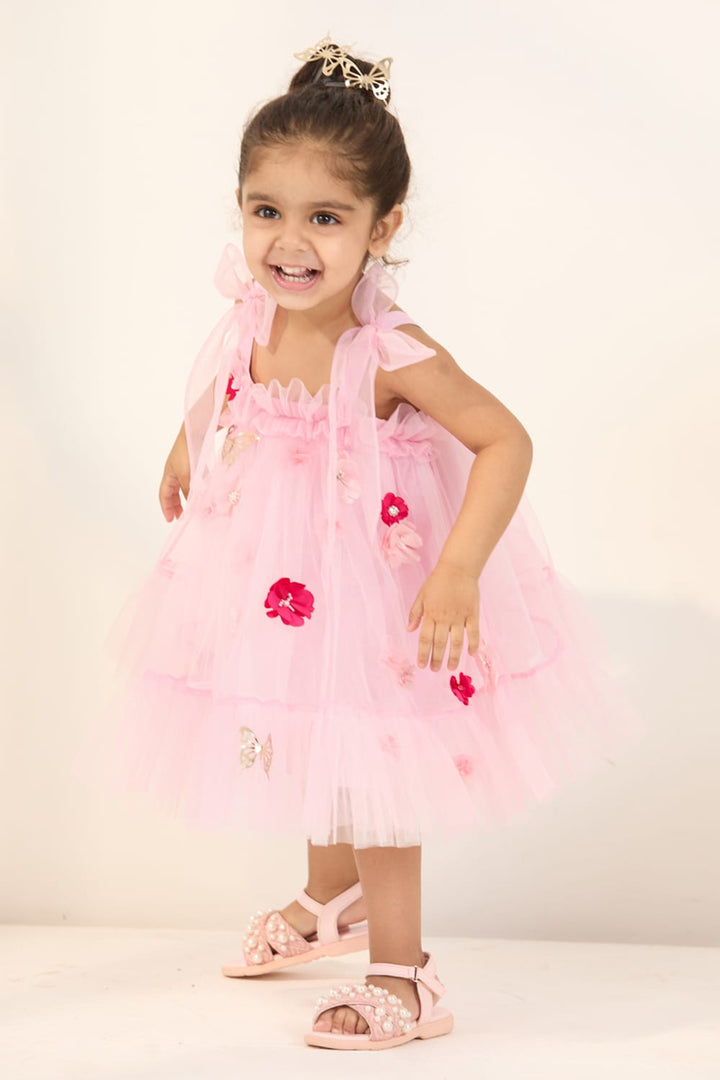 Pretty in Pink Birthday Dress – Pink Designer Dress for Girls | PNK – Isha Arora India