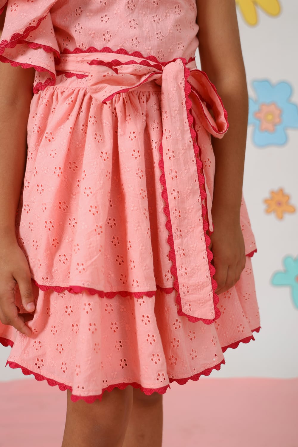 Rasberry Squeeze One Shoulder Summer Dress – Pink Designer Dress for Girls | PNK – Isha Arora India