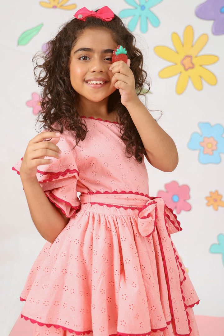 Rasberry Squeeze One Shoulder Summer Dress – Pink Designer Dress for Girls | PNK – Isha Arora India