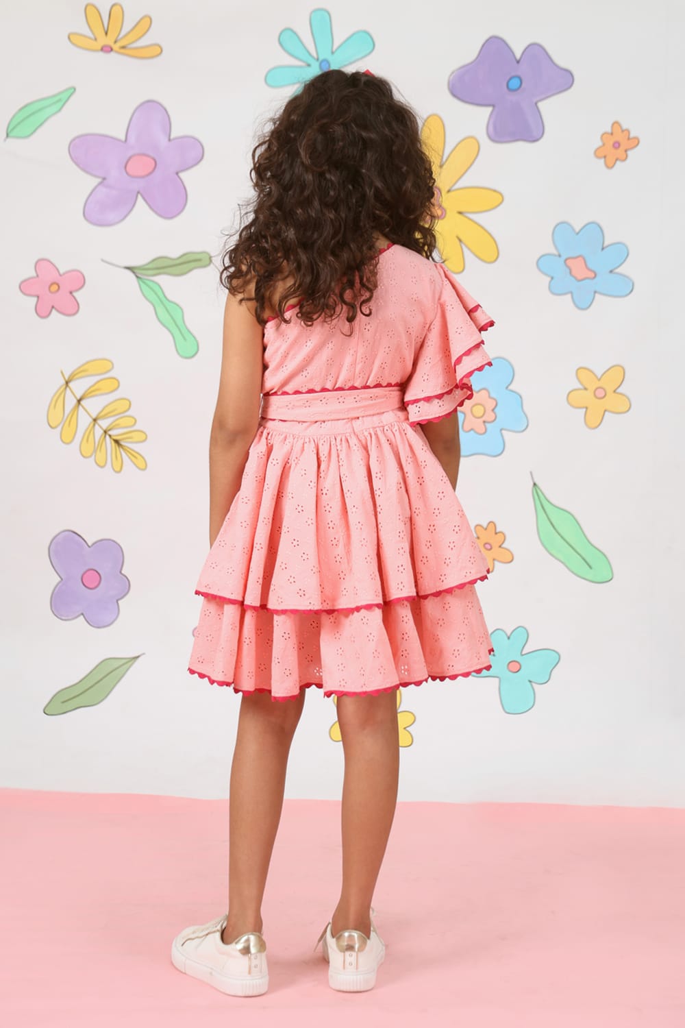 Rasberry Squeeze One Shoulder Summer Dress – Pink Designer Dress for Girls | PNK – Isha Arora India