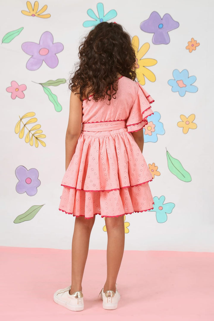 Rasberry Squeeze One Shoulder Summer Dress – Pink Designer Dress for Girls | PNK – Isha Arora India