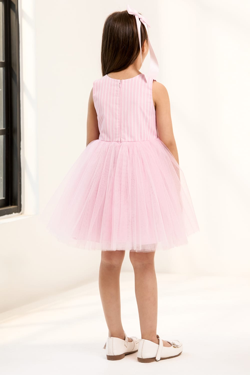 Sugar Stripe Swirl Dress – Pink Designer Dress for Girls | PNK – Isha Arora India