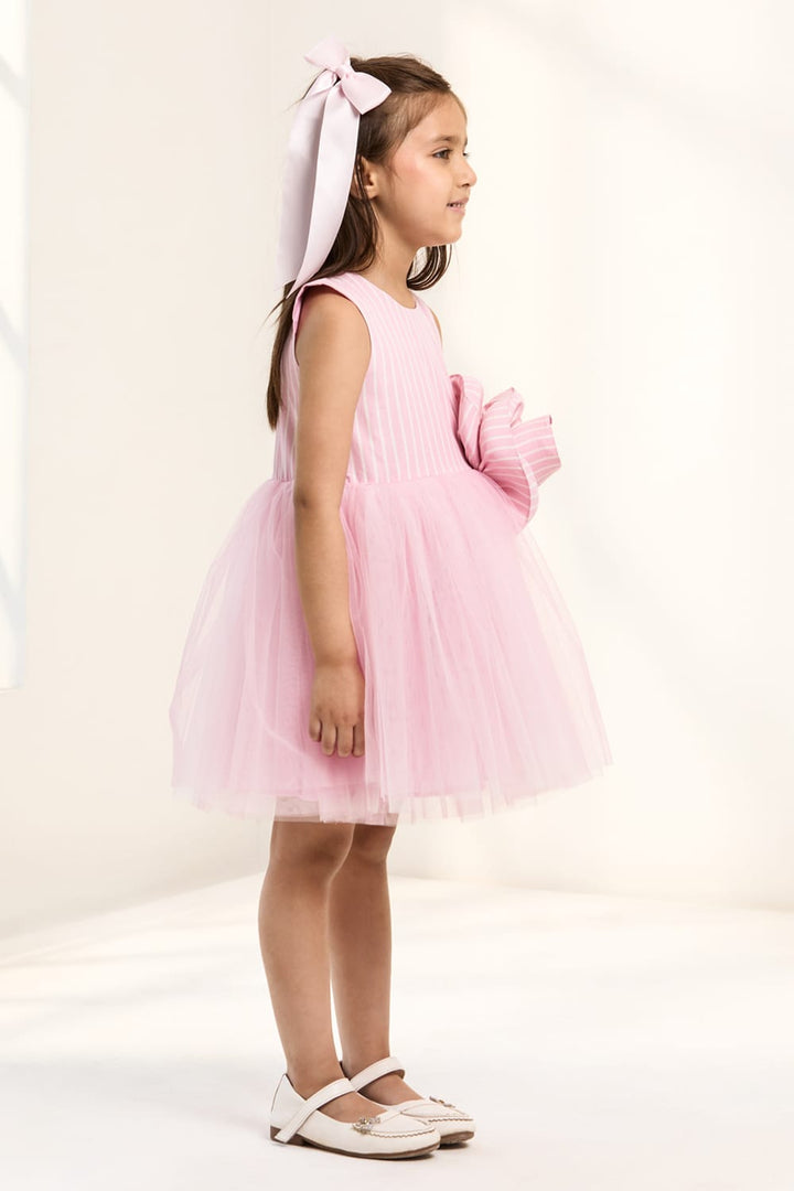 Sugar Stripe Swirl Dress – Pink Designer Dress for Girls | PNK – Isha Arora India