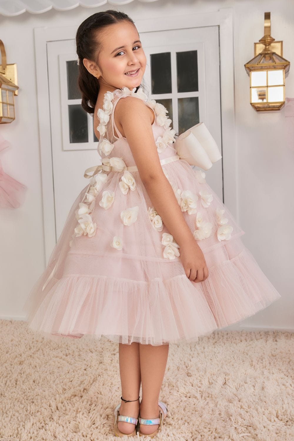 Summer Floral Party Dress – Pink Designer Dress for Girls | PNK – Isha Arora India