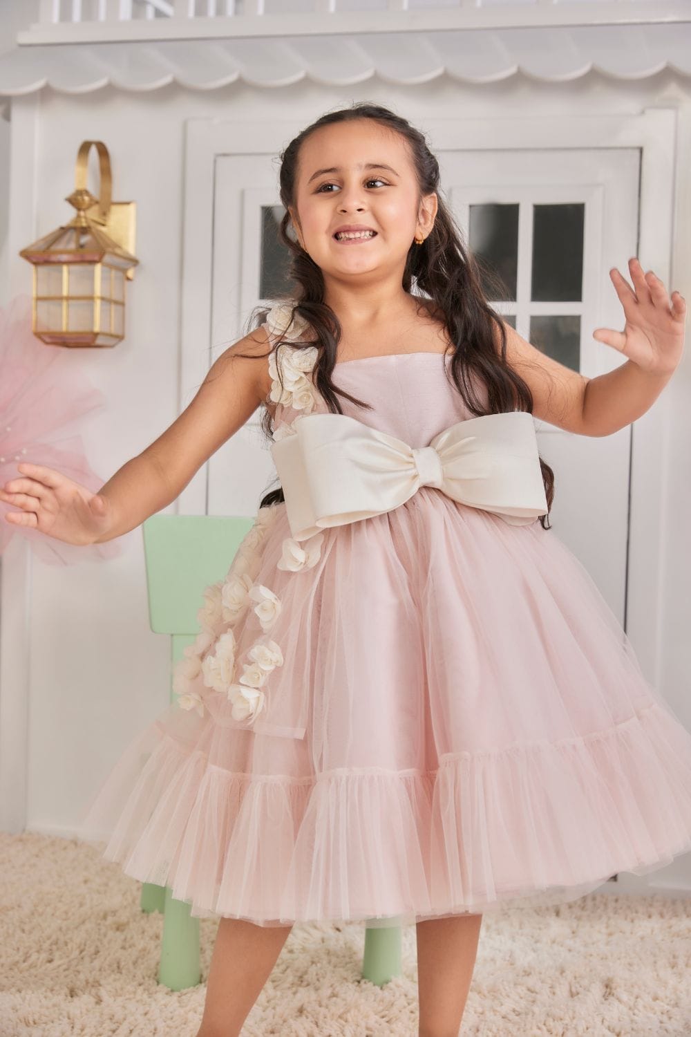 Summer Floral Party Dress – Pink Designer Dress for Girls | PNK – Isha Arora India