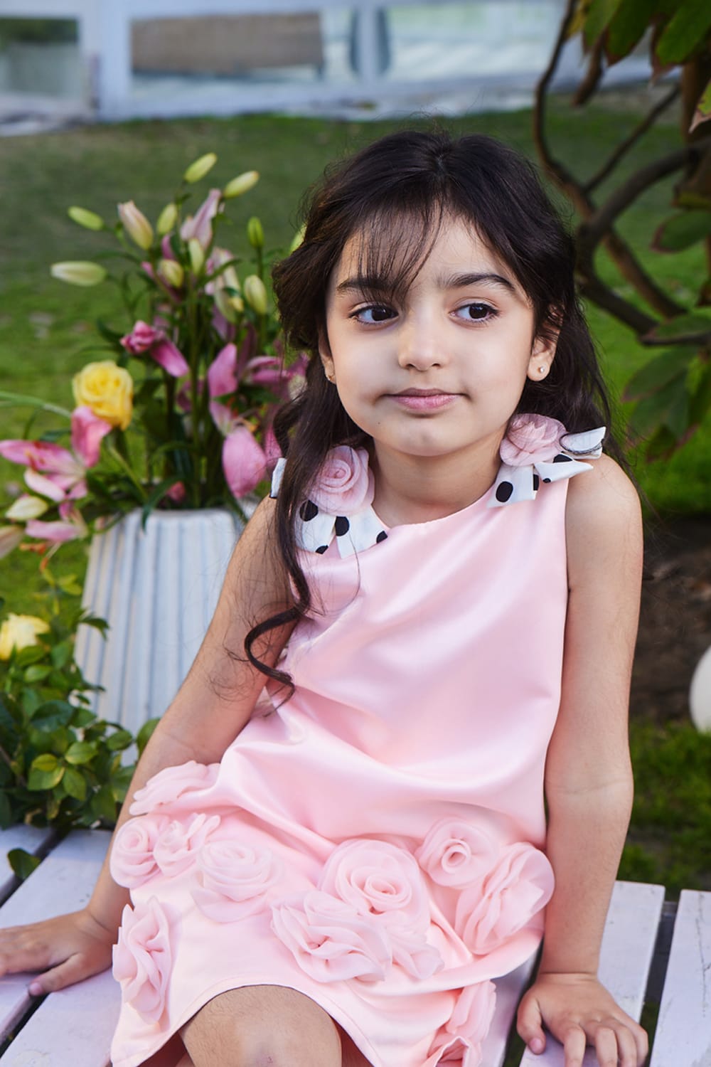 Summer Sun Peach Dress – Peach Designer Dress for Girls | PNK – Isha Arora India