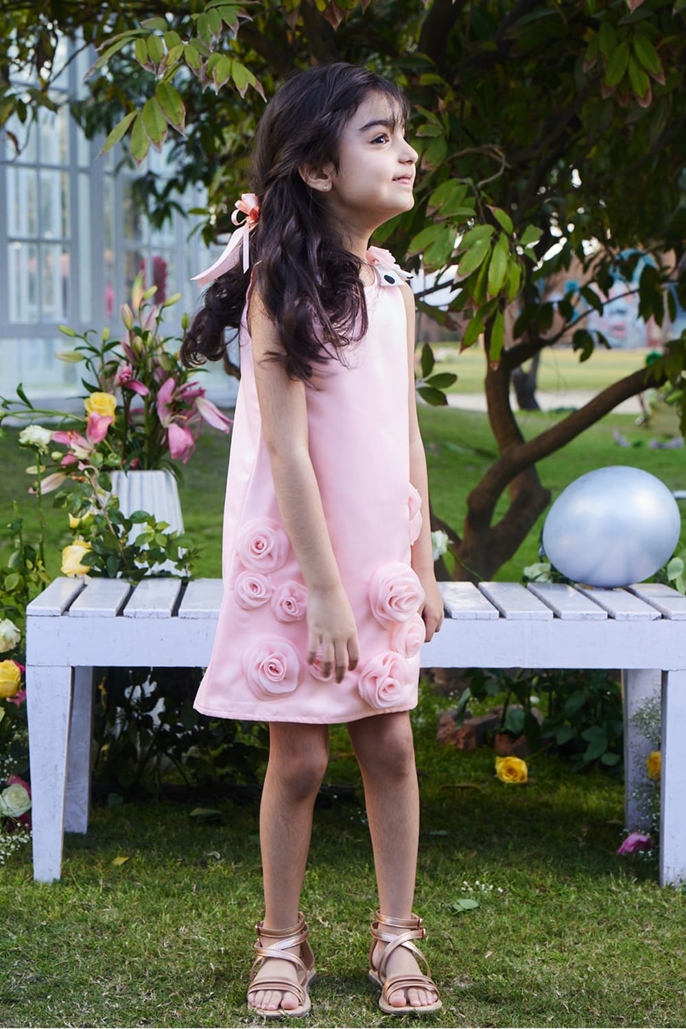Summer Sun Peach Dress – Peach Designer Dress for Girls | PNK – Isha Arora India
