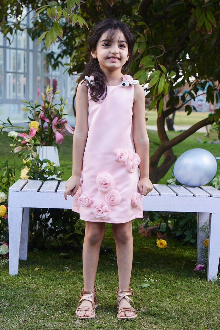 Summer Sun Peach Dress – Peach Designer Dress for Girls | PNK – Isha Arora India