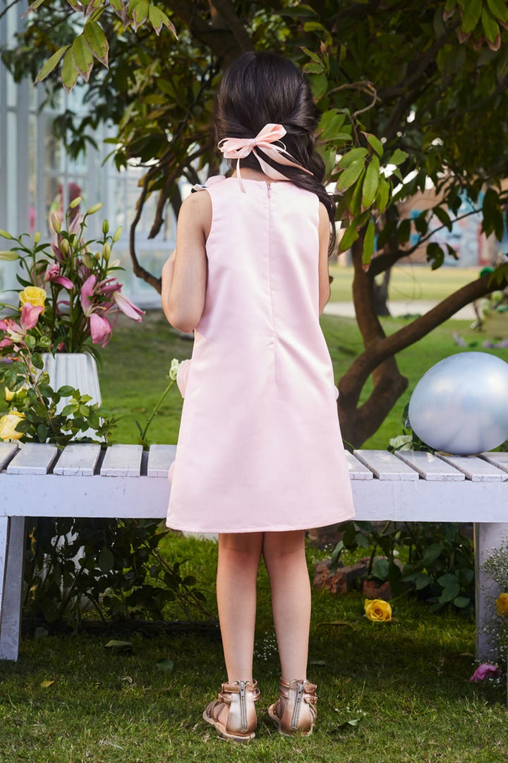Summer Sun Peach Dress – Peach Designer Dress for Girls | PNK – Isha Arora India