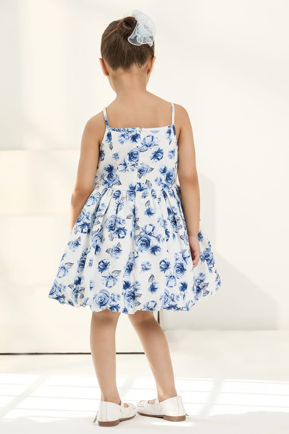 The Blue Rose Balloon Dress – Blue Designer Dress for Girls | PNK – Isha Arora India