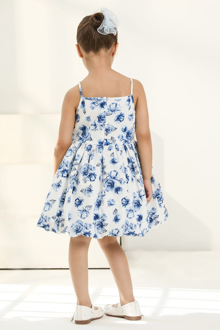 The Blue Rose Balloon Dress – Blue Designer Dress for Girls | PNK – Isha Arora India