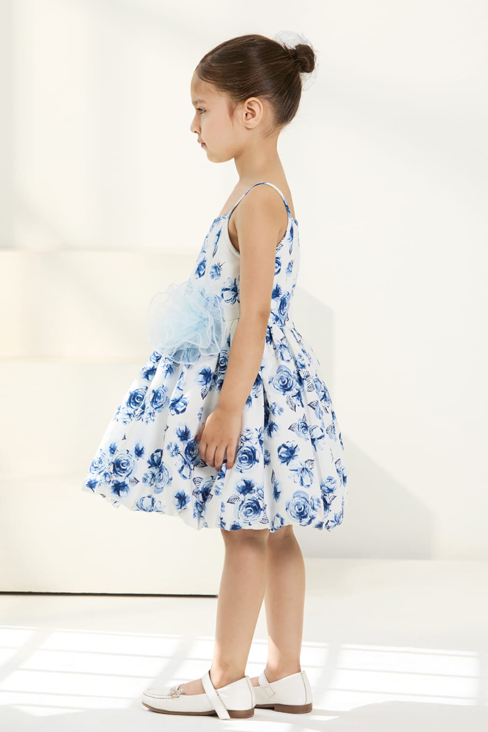 The Blue Rose Balloon Dress – Blue Designer Dress for Girls | PNK – Isha Arora India