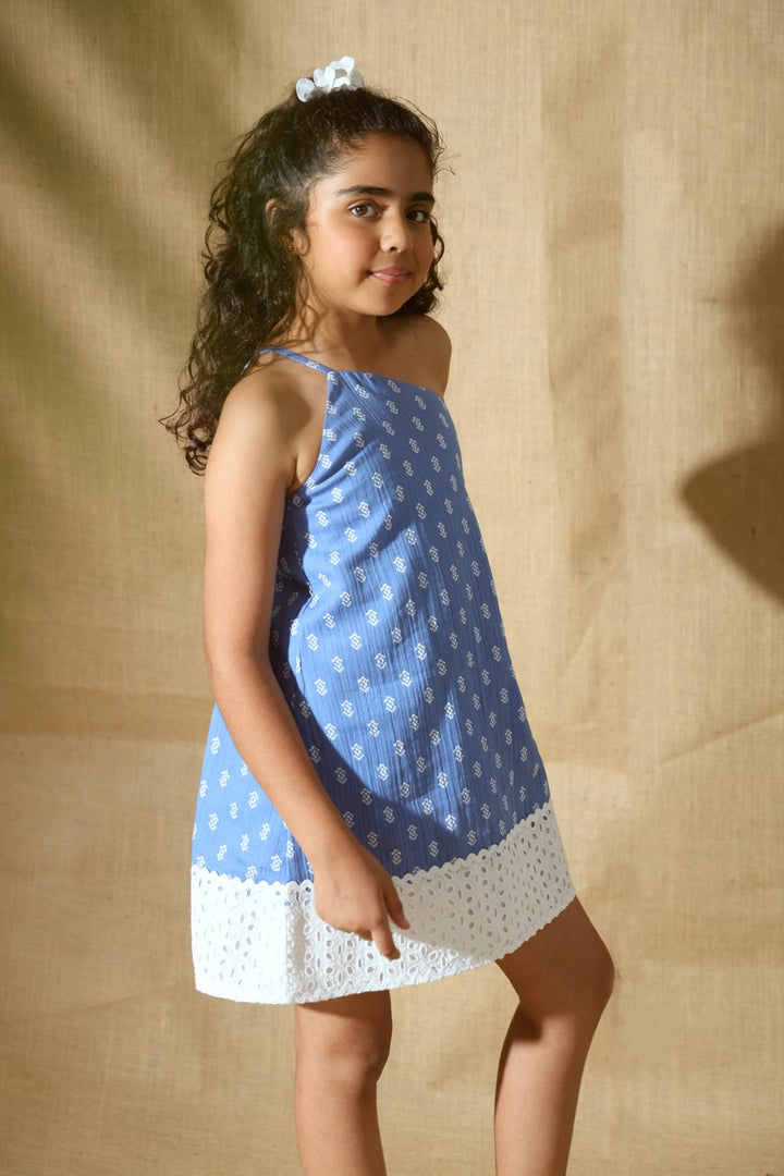 The Blue Waters' One Shoulder Dress – Blue Designer Dress for Girls | PNK – Isha Arora India