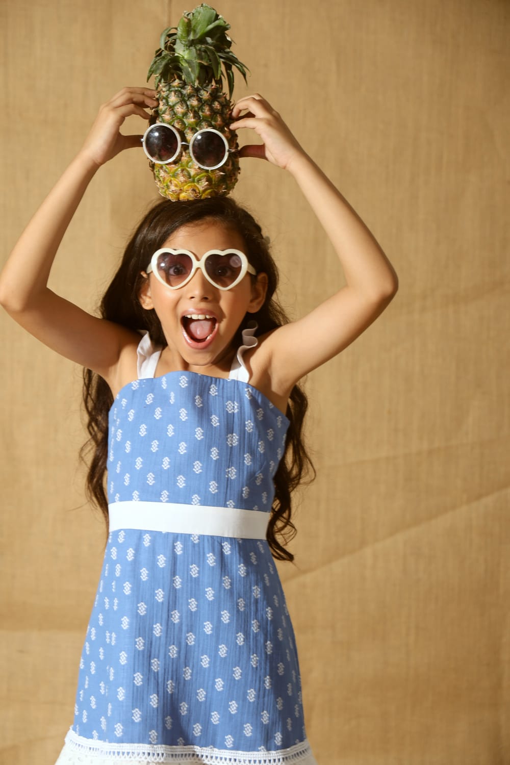 The Blue Waters' Ruffle Strap Dress – Blue Designer Dress for Girls | PNK – Isha Arora India