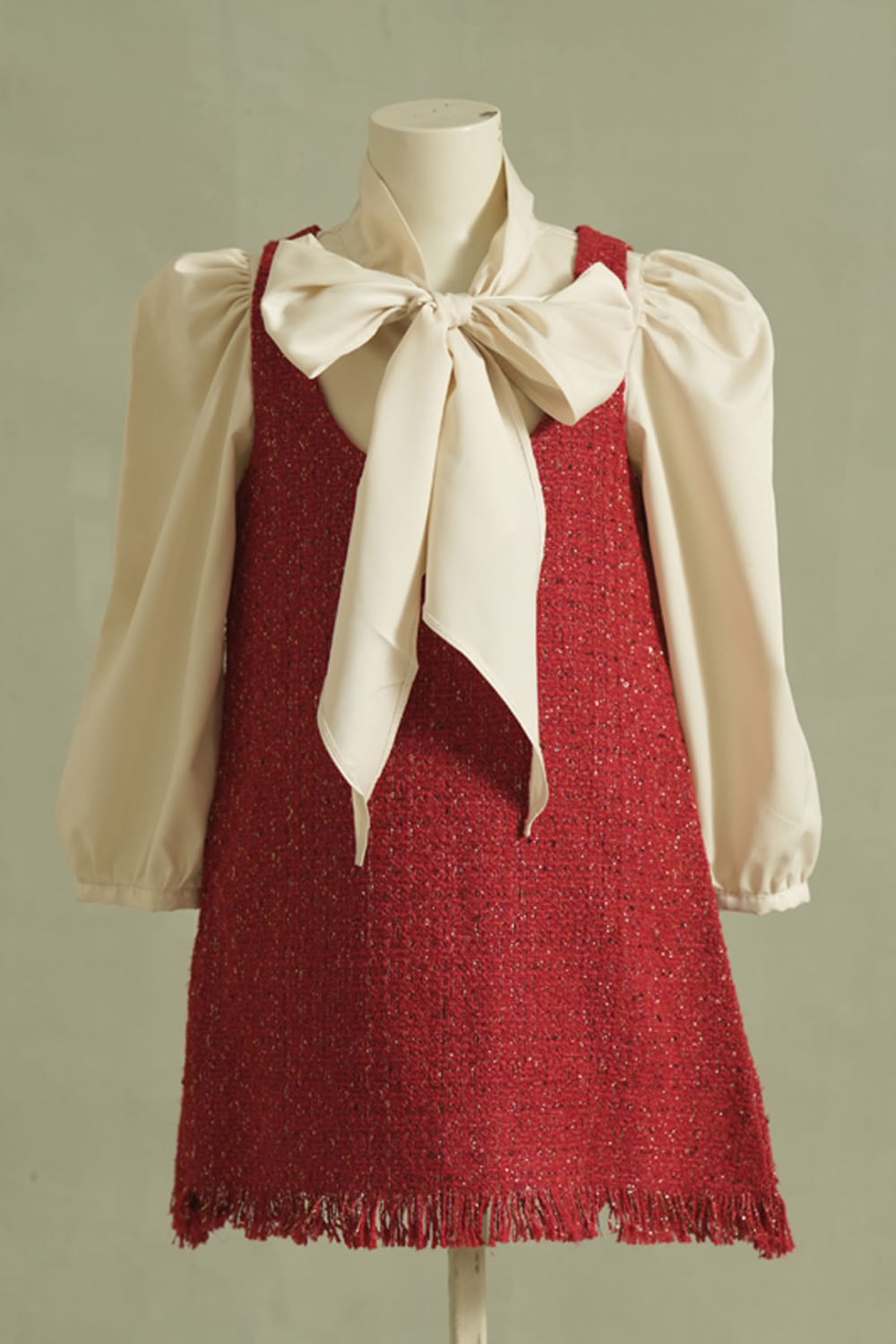 The Candy Cane Dress – Red Designer Dress for Girls | PNK – Isha Arora India