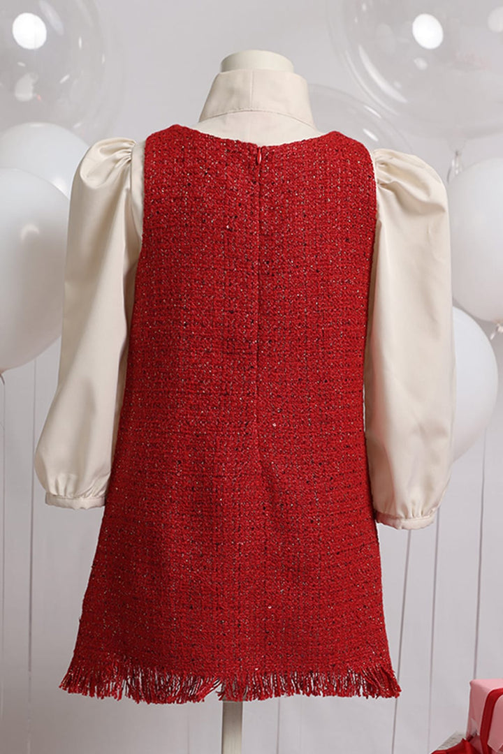 The Candy Cane Dress – Red Designer Dress for Girls | PNK – Isha Arora India