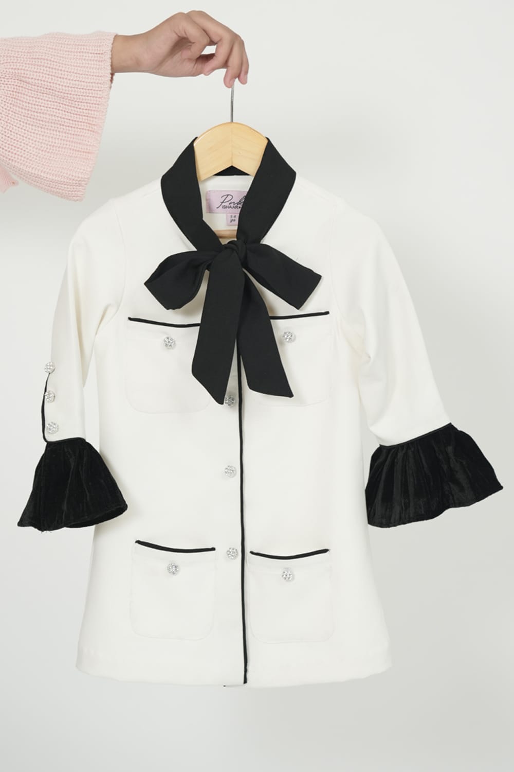 The Classic Chic Dress – White Designer Dress for Girls | PNK – Isha Arora India