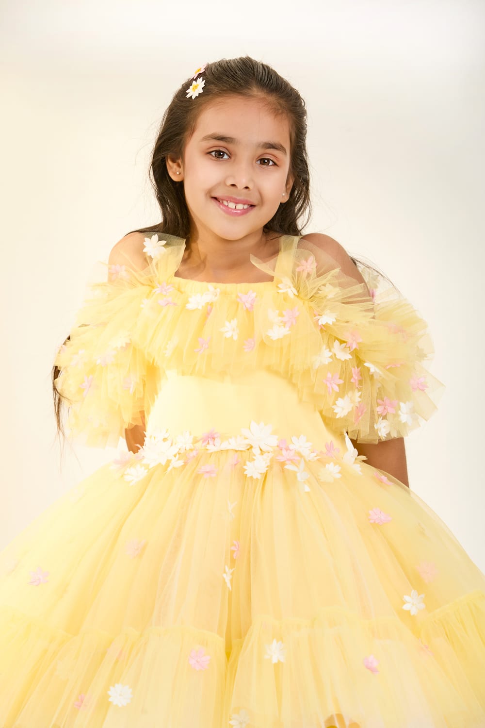The Daisy Dreams Birthday Dress – Yellow Designer Dress for Girls | PNK – Isha Arora India