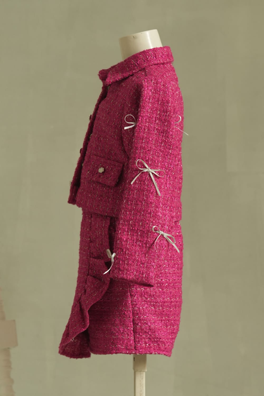 The Parisienne Pink Tweed Set – Red Designer Dress for Girls | PNK – Isha Arora India