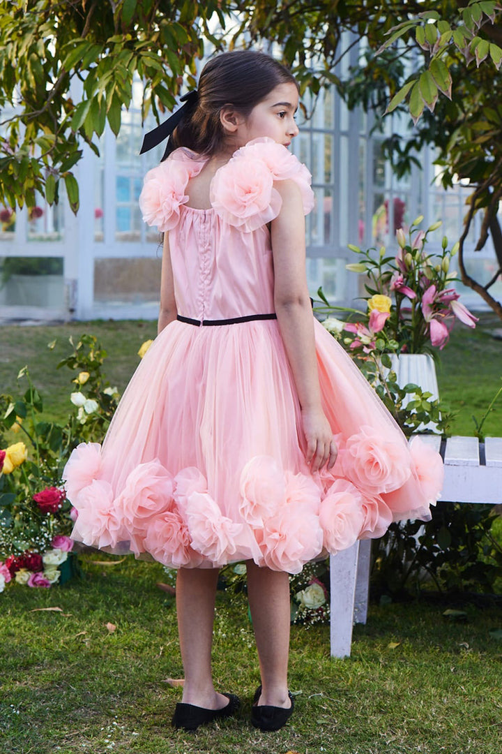 The Peach Blossoms' Dress – Peach Designer Dress for Girls | PNK – Isha Arora India