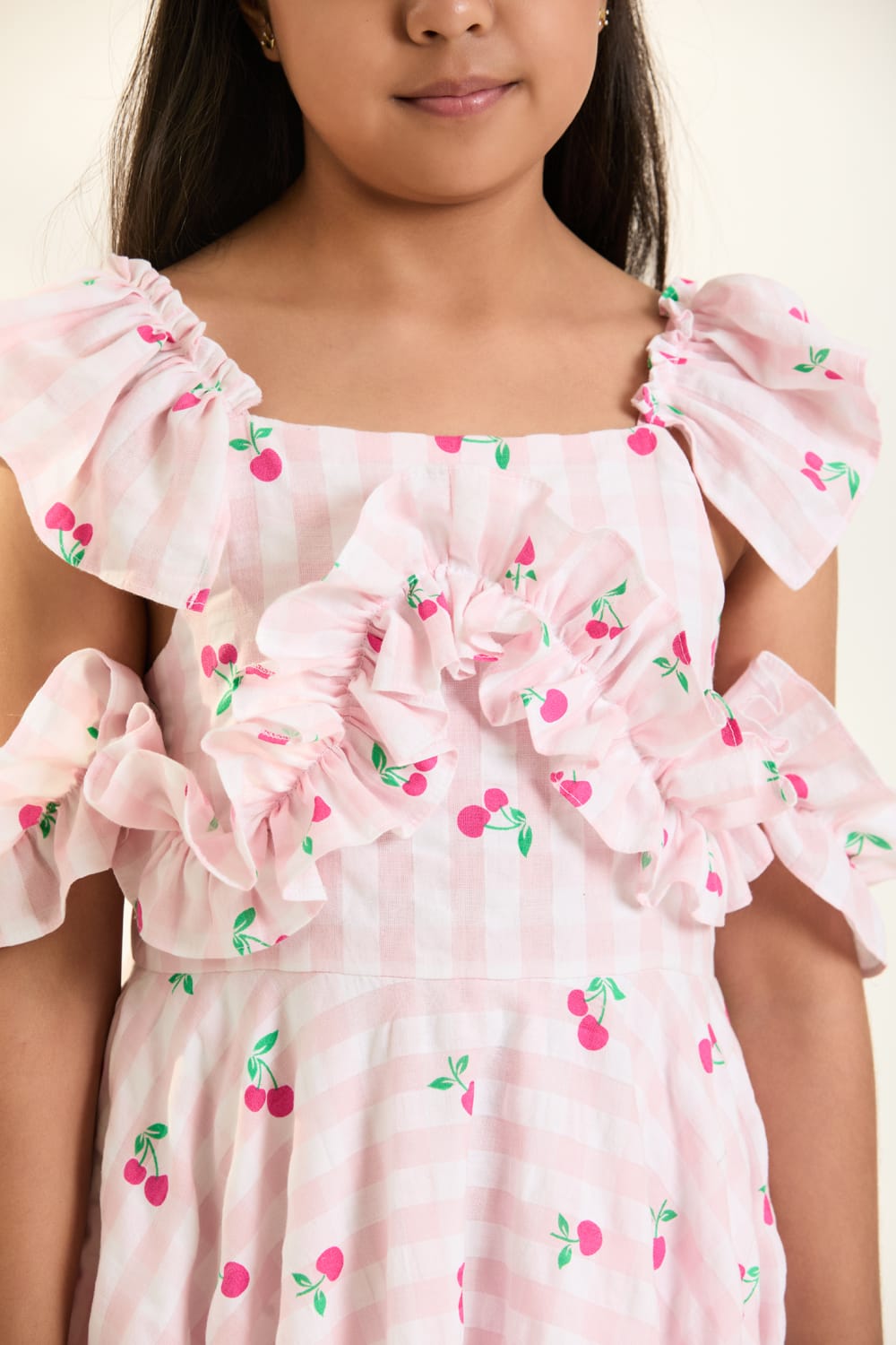 The Pink Fruity Cold-Shoulder Dress – Pink Designer Dress for Girls | PNK – Isha Arora India