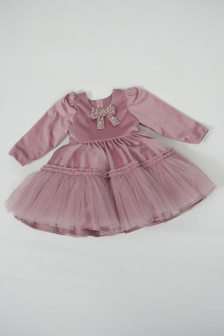 The Sugar Plum Velvet Dress – Pink Designer Dress for Girls | PNK – Isha Arora India